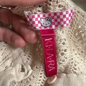 Zara Kids Cream and Pink Knit Bib